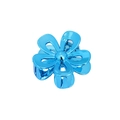 3D flower hair claw clip in metallic electroplated blue finish with hollow petals - Bulk/Loose Packaging / Hollow Flower / Blue