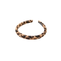 Cerchietto vintage fatto a mano in tessuto con stampa leopardata per donne eleganti - Cerchietto Stretto Leopardo Scuro