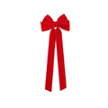 Elegante rode fluwelen strik haarklem met lange linten en luxe uitstraling - Rood