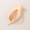 Flat round hair claw clip in matte beige plastic with strong grip teeth design - Pointed Duckbill Clip (Bulk Packaging) / Matte Light Orange