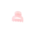 Pinza per capelli a semicerchio rosa traslucido con denti intrecciati per tenuta - Taglia Piccola / Rosa