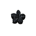 Elegante pinza para el pelo floral flocada con estampado de leopardo gris oscuro - Punto de Leopardo Flocado-Negro / Empaque a granel