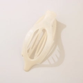Elegant cream white matte hair claw clip with minimalist oval hollow design for women - Pointed Duckbill Clip (Bulk Packaging) / Jelly Milk White