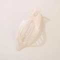Flat round hair clip in translucent dusty pink with strong grip teeth and metal spring - Pointed Duckbill Clip (Bulk Packaging) / Glossy Light Champagne