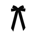 Elegant black velvet bow hair clip with long streamers and a sleek duckbill grip - Black
