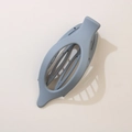 Matte grey-blue hollow oval hair claw clip with cross teeth for secure styling - Pointed Duckbill Clip (Bulk Packaging) / Matte Dark Gray