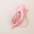 Matte light pink claw clip with minimalist oval hollow design for women hairstyles - Pointed Duckbill Clip (Bulk Packaging) / Matte Pink