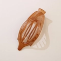 Flat amber translucent hair claw clip for thick hair with a matte finish design - Pointed Duckbill Clip (Bulk Packaging) / Jelly Caramel