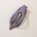 Matte purple large flat circular hair claw clip with strong grip and hollow design - Pointed Duckbill Clip (Bulk Packaging) / Matte Dark Purple