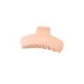 Matte nude pink large oval shark hair claw clip for thick hair styling - Apricot Pink
