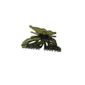Pinza per capelli a farfalla minimalista in verde scuro traslucido con design cavo - Confezione sfusa / Verde Oliva Gelatina