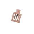 Matte square hair claw clip in muted dusty rose pink with minimalist hollow design - Brown