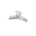 Elegant large white marble texture acrylic hair claw clip with ink pattern for women - Gray Two-Tone (Bulk)