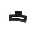 Minimalistische mattschwarze eckige Haarklammer mit geometrischem hohlem Design - Einzeln Ohne Verpackung / 10.5cm / Schwarz