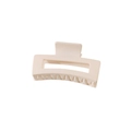 Minimalistische quadratische Haarklammer in mattem Cremeweiß für elegantes Haarstyling - Einzeln Ohne Verpackung / 10.5cm / Cremeweiß