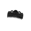 Matte black minimalist hair claw clip with wave cutout design for thick hair - Bulk Large Size / Black