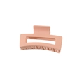 Matte lachsrosa rechteckige Haarklammer für Damen in minimalistischem geometrischem Design - Einzeln Ohne Verpackung / 10.5cm / Lotusrosa