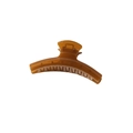 Translucent amber acrylic hair claw clip with large curved design for elegant hairstyles - Jelly Dark Brown (Bulk)