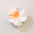 Pince à cheveux fleur avec dégradé nacré irisante pour un style de vacances - 7.5cm Orange Iridescent