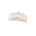 Minimalist French hair claw clip in matte cream white featuring elegant hollow wave design - Bulk Large Size / Creamy White