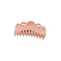 Elegant Morandi pink matte claw clip with hollow wave design for thick hair styling - Bulk Large Size / Lotus Pink