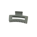 Minimalist rectangular matte grey hair claw clip with geometric cutout design - Single Naked Pack / 10.5cm / Olive Green
