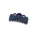 Matte deep blue French shark hair claw clip with elegant wavy hollow design for women - Bulk Large Size / Navy Blue