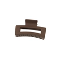 Minimalist square geometric hair claw clip in matte dark coffee brown finish - Single Naked Pack / 10.5cm / Dark Coffee