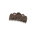 Elegant large deep brown matte claw clip with hollow wavy design for thick hair styling - Dark Coffee