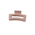 Matte dusty pink rectangular hollow hair claw clip for elegant updo hairstyling - Single Naked Pack / 10.5cm / Brown