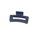 Minimalist matte dark blue square hair claw clip in a geometric hollow rectangular design - Single Naked Pack / 10.5cm / Navy Blue