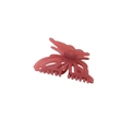 Pince à cheveux papillon marron rouge mat avec ailes découpées et design à dents - Rouge Vin Mat