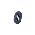 Marineblauer, flacher, ovaler Haarclip in Matt-Optik mit Schlitzen und starkem Halt - Einzeln Verpackt / Matt Marineblau