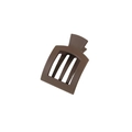 Molla per capelli rettangolare marrone cioccolato con finitura opaca liscia - Matte Dark Coffee (Individual Bag)