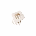 Eleganter geometrischer Rauten-Haarclip in Cremeweiß mit mattem Oberflächenfinish - Lose Verpackung / Matt Cremeweiß