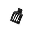 Molla per capelli quadrata nera lucida minimalista in materiale PC di alta qualità - Glossy Black (Individual Bag)