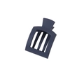 Navy blue matte square claw clip with hollow rectangular design and three-tooth grip - Matte Navy Blue