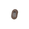 Pince à cheveux ovale plate en résine marron mat avec prise forte pour coiffure - 9cm-Café Mat