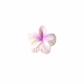 Pince à cheveux fleur de frangipanier blanc nacré avec dégradé rose et violet - Violet