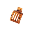 Square tortoise shell hair claw clip with leopard pattern for elegant hair styling - Matte Dark Leopard