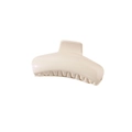 Pince à cheveux minimaliste beige crème avec finition mate et design arrondi - Blanc Crème Brillant
