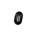 Pince à cheveux ovale noire polie avec design minimaliste à fentes et prise forte - 9cm-Noir Brillant