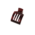 Minimalist square hair claw clip in dark tortoiseshell brown for elegant hairstyles - Transparent Wine Red