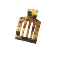 Pince à cheveux carrée écaille de tortue ambre au design géométrique minimaliste - Léopard Jaune Mat