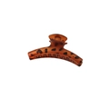 Large leopard print acetate hair claw clip with tortoise shell pattern and curved teeth - 12cm Leopard Matte (#4)