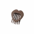 Pince à cheveux plate en forme de cœur marron foncé mat pour une coiffure quotidienne sûre - Emballage Nu Individuel / Café Foncé Mat