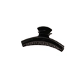 Pince à cheveux ovale noire brillante avec dents courbées lisses pour la coiffure - Sac OPP Individuel / 12cm Noir Brillant (#5)