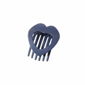 Pince à cheveux plate en forme de cœur bleu marine mat avec design creux robuste - Emballage Nu Individuel / Bleu Marine Mat