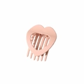 Pince à cheveux plate en forme de cœur rose mat avec ressort haute résistance - Emballage Nu Individuel / Rose Lotus Mat