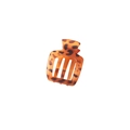 Pince à cheveux trapézoïdale géométrique avec motif écaille de tortue en résine brune - Léopard Foncé Mat